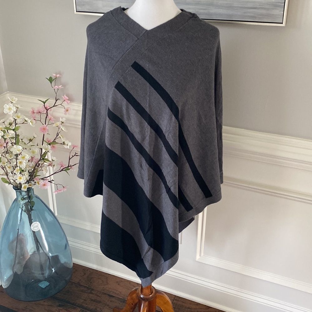The Limited black gray color block cape sweater M/L